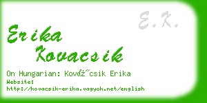 erika kovacsik business card